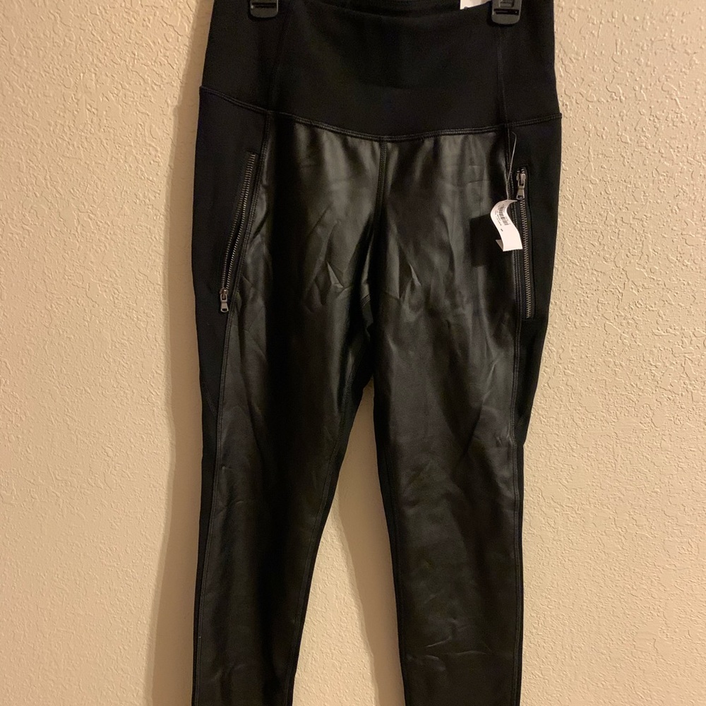 Leather leggings.